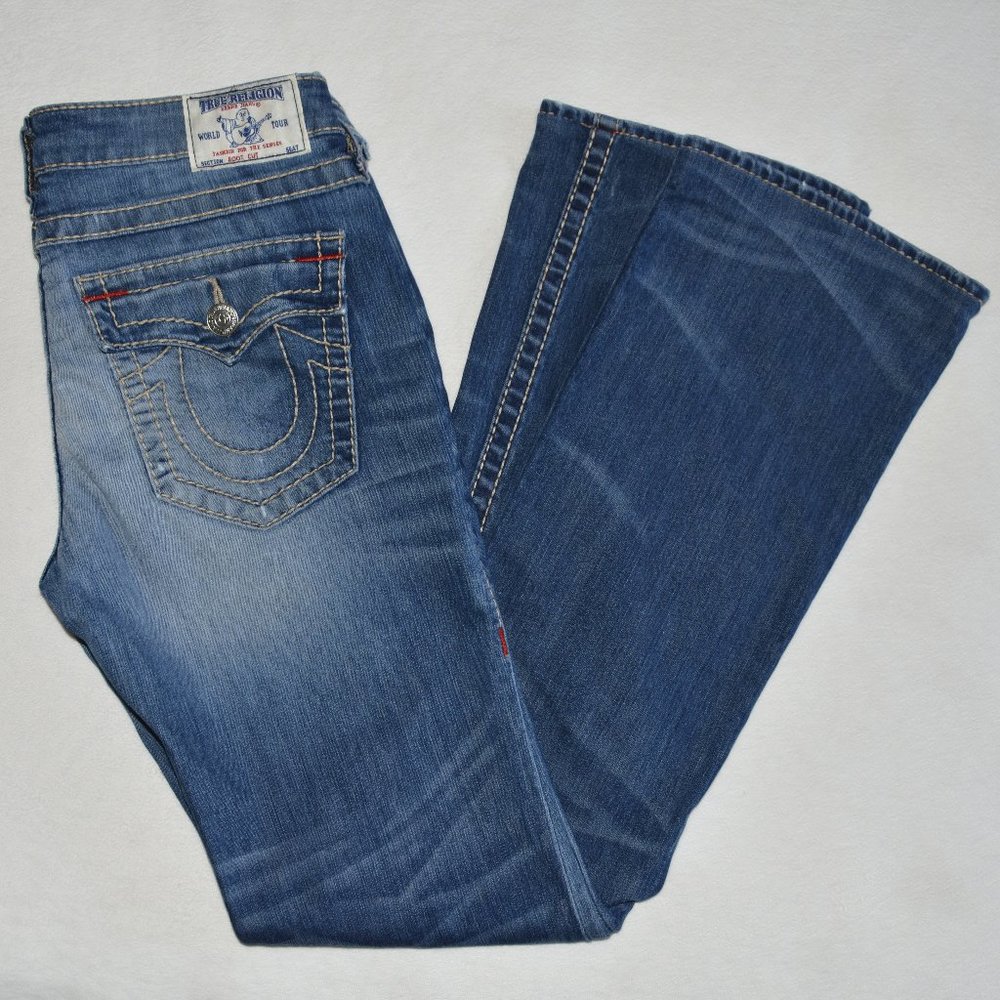 True Religion Blue Bootcut Jeans (Size 29, Inseam 32)